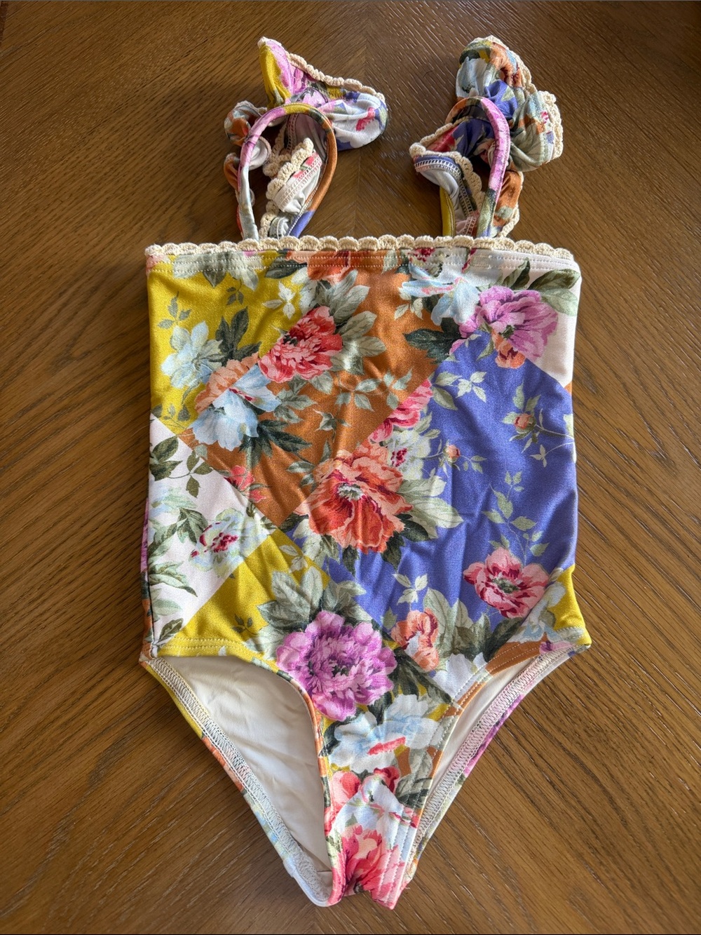 Zimmermann - Girls Floral Patchwork One-Piece Swimsuit - Multicolor